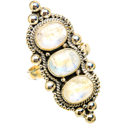 Rainbow Moonstone Rings handcrafted by Ana Silver Co - RING117958 - Photo 2