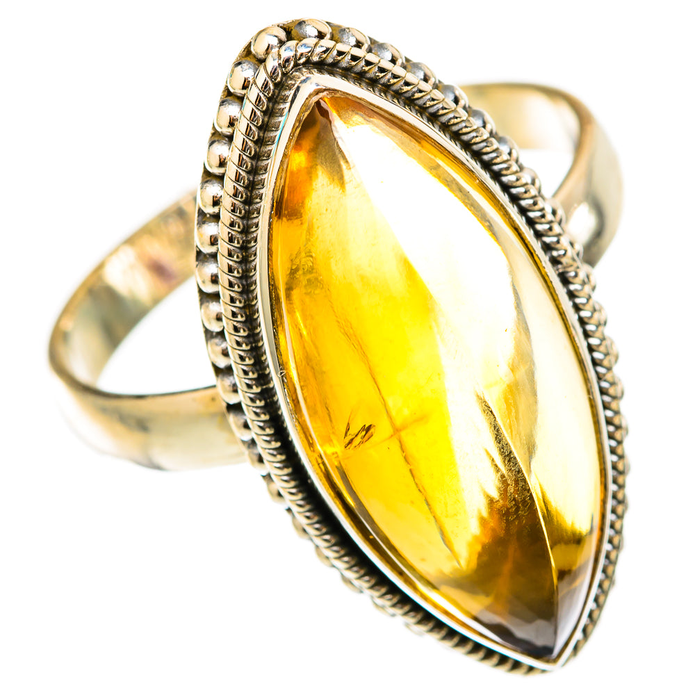 Citrine Sugarloaf Rings handcrafted by Ana Silver Co - RING117976 - Photo 2
