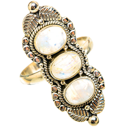 Rainbow Moonstone Rings handcrafted by Ana Silver Co - RING117981 - Photo 2