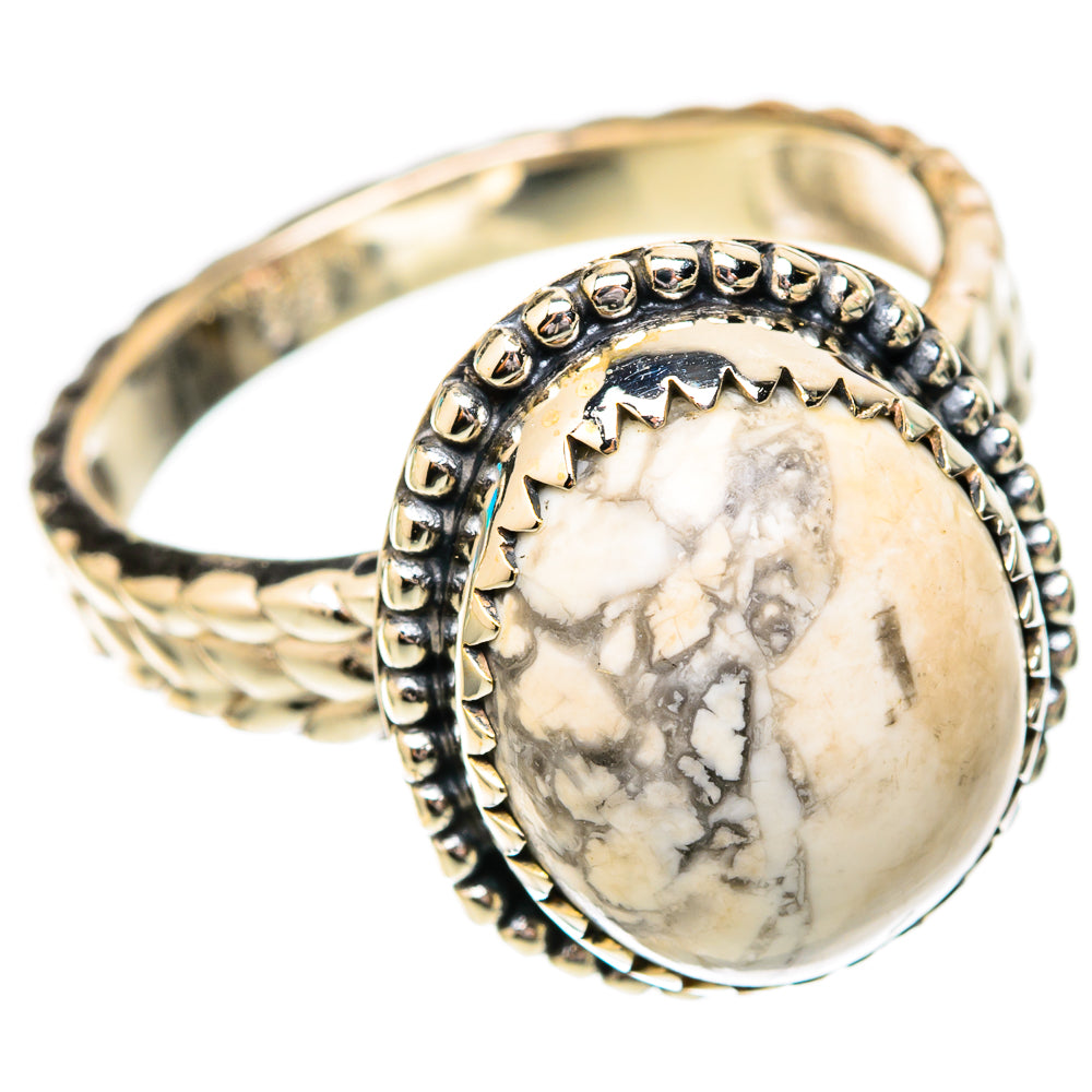Howlite Rings handcrafted by Ana Silver Co - RING118020 - Photo 2