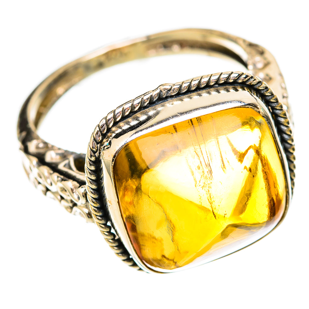 Citrine Sugarloaf Rings handcrafted by Ana Silver Co - RING118029 - Photo 2