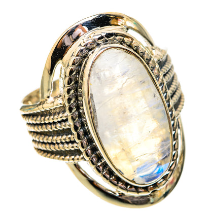 Rainbow Moonstone Rings handcrafted by Ana Silver Co - RING118039 - Photo 2