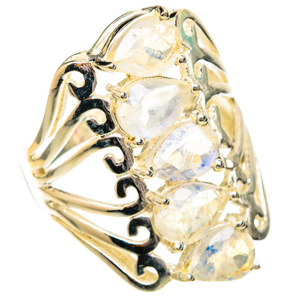 Rainbow Moonstone Rings handcrafted by Ana Silver Co - RING118041 - Photo 2