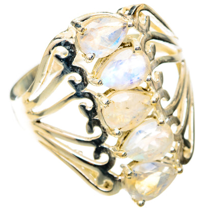 Rainbow Moonstone Rings handcrafted by Ana Silver Co - RING118059 - Photo 2