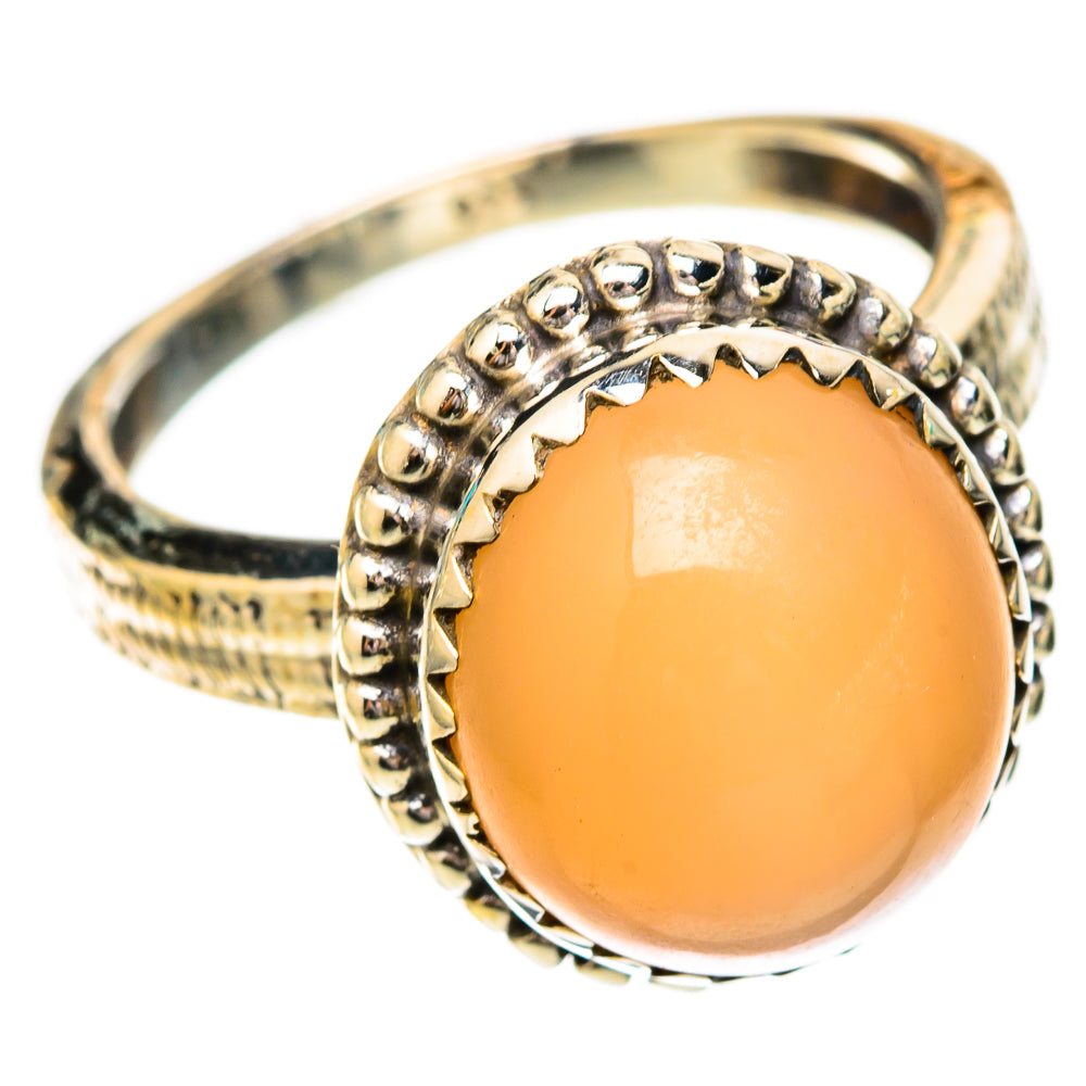 Peach Moonstone Rings handcrafted by Ana Silver Co - RING118072 - Photo 2