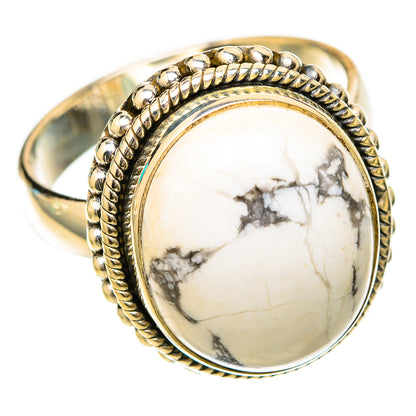Howlite Rings handcrafted by Ana Silver Co - RING118080 - Photo 2