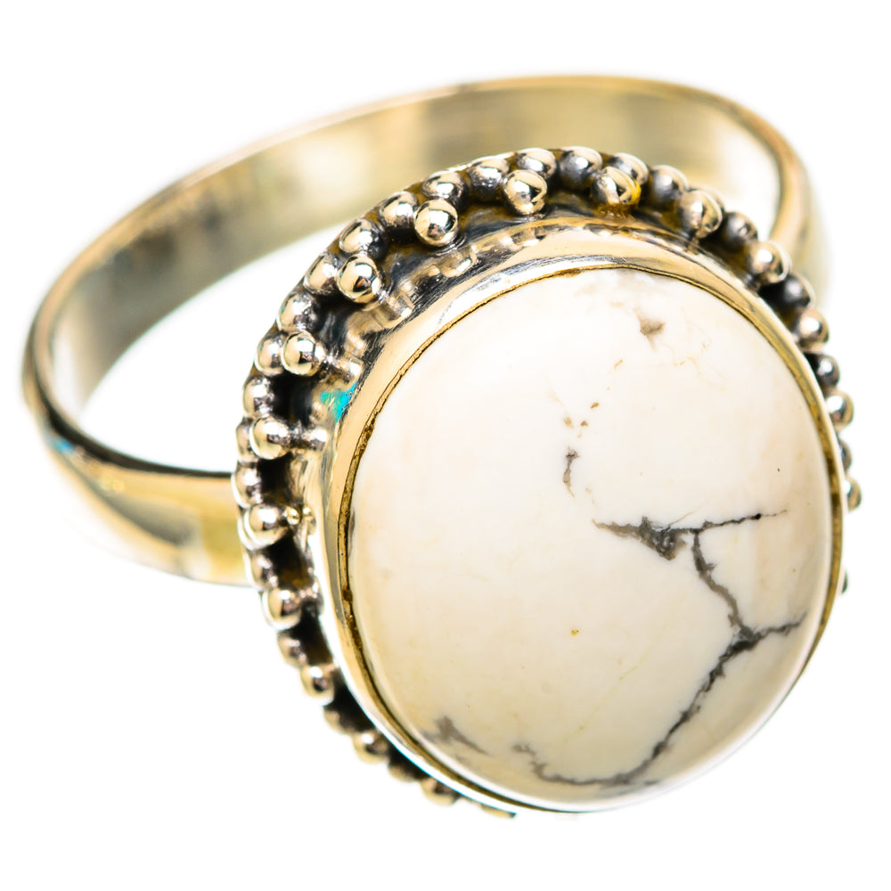 Howlite Rings handcrafted by Ana Silver Co - RING118082 - Photo 2