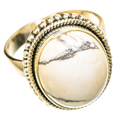 Howlite Rings handcrafted by Ana Silver Co - RING118102 - Photo 2