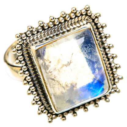 Rainbow Moonstone Rings handcrafted by Ana Silver Co - RING118126 - Photo 2
