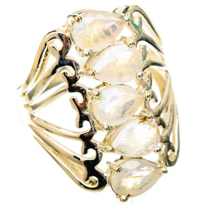 Rainbow Moonstone Rings handcrafted by Ana Silver Co - RING118127 - Photo 2