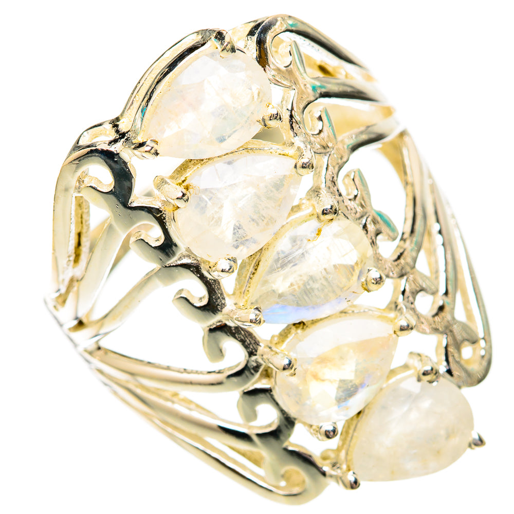 Rainbow Moonstone Rings handcrafted by Ana Silver Co - RING118155 - Photo 2