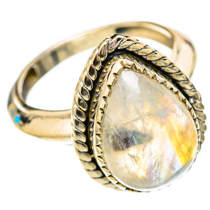Rainbow Moonstone Rings handcrafted by Ana Silver Co - RING118157 - Photo 2