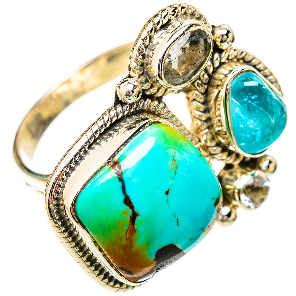 Tibetan Turquoise Rings handcrafted by Ana Silver Co - RING118160 - Photo 2