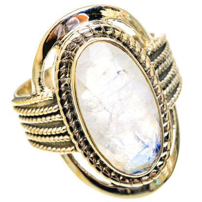 Rainbow Moonstone Rings handcrafted by Ana Silver Co - RING118179 - Photo 2