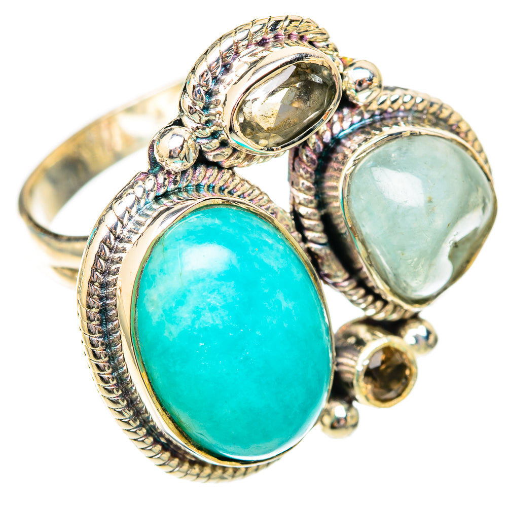Peruvian Amazonite Rings handcrafted by Ana Silver Co - RING118183 - Photo 2
