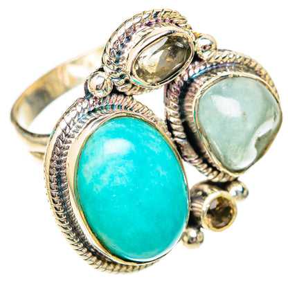 Peruvian Amazonite Rings handcrafted by Ana Silver Co - RING118183 - Photo 2