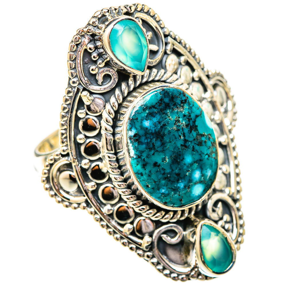 Tibetan Turquoise Rings handcrafted by Ana Silver Co - RING118201 - Photo 2