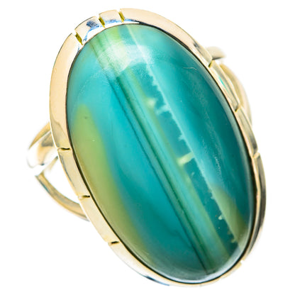 Green Botswana Agate Rings handcrafted by Ana Silver Co - RING118204 - Photo 2