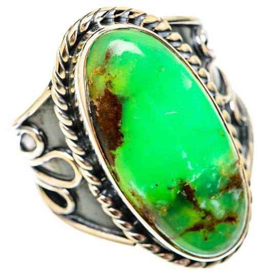 Chrysoprase Rings handcrafted by Ana Silver Co - RING118207 - Photo 2