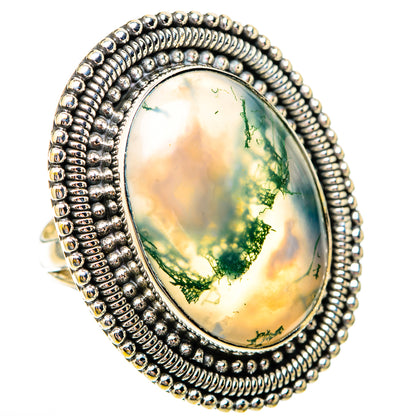 Green Moss Agate Rings handcrafted by Ana Silver Co - RING118210 - Photo 2