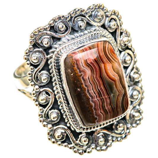 Crazy Lace Agate Rings handcrafted by Ana Silver Co - RING118214 - Photo 2