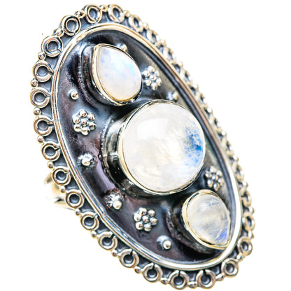 Rainbow Moonstone Rings handcrafted by Ana Silver Co - RING118226 - Photo 2