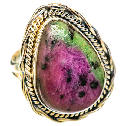 Ruby Zoisite Rings handcrafted by Ana Silver Co - RING118228 - Photo 2
