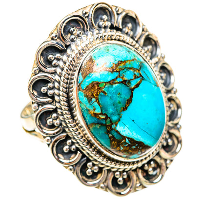 Blue Copper Composite Turquoise Rings handcrafted by Ana Silver Co - RING118239 - Photo 2