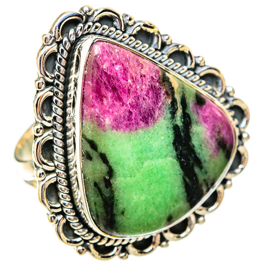 Ruby Zoisite Rings handcrafted by Ana Silver Co - RING118249 - Photo 2