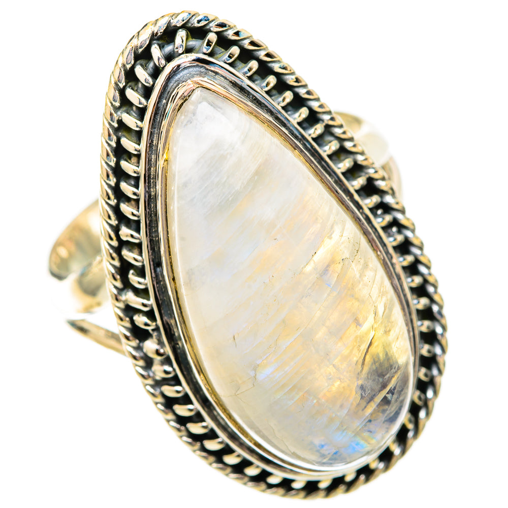 Rainbow Moonstone Rings handcrafted by Ana Silver Co - RING118264 - Photo 2