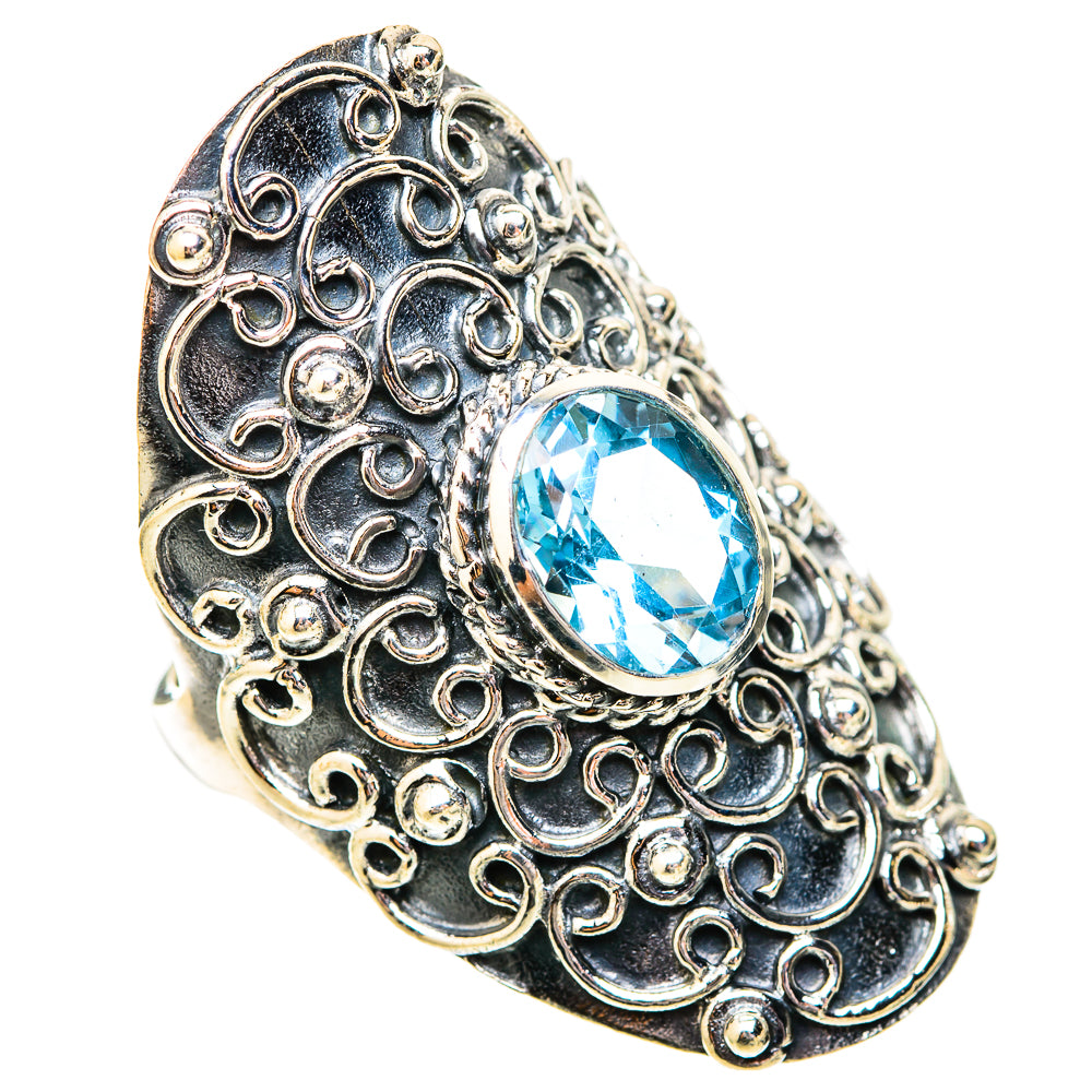 Blue Topaz Rings handcrafted by Ana Silver Co - RING118275 - Photo 2