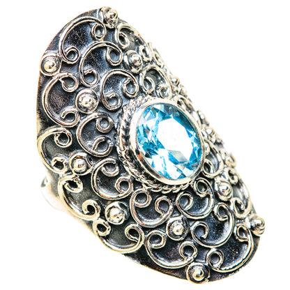 Blue Topaz Rings handcrafted by Ana Silver Co - RING118275 - Photo 2