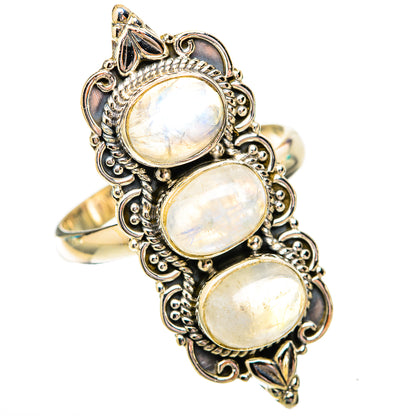 Rainbow Moonstone Rings handcrafted by Ana Silver Co - RING118291 - Photo 2