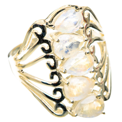 Rainbow Moonstone Rings handcrafted by Ana Silver Co - RING118326 - Photo 2