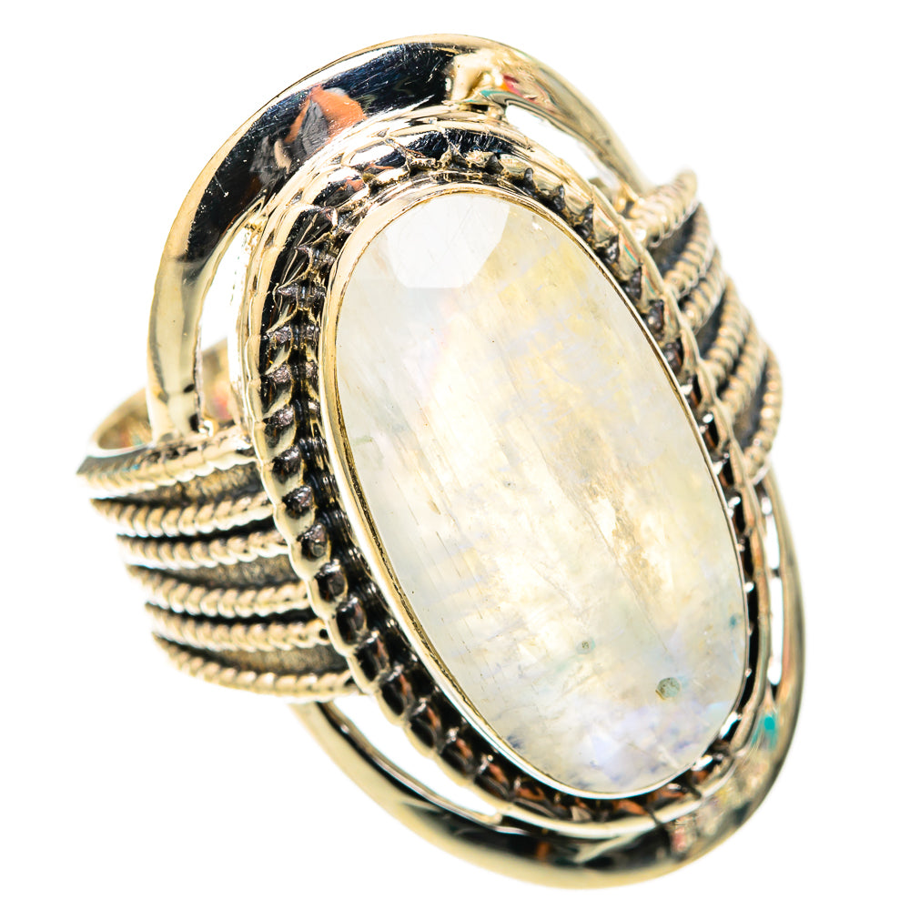 Rainbow Moonstone Rings handcrafted by Ana Silver Co - RING118327 - Photo 2
