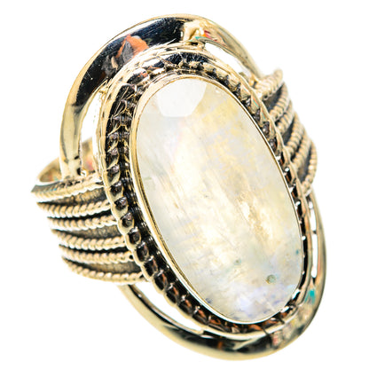 Rainbow Moonstone Rings handcrafted by Ana Silver Co - RING118327 - Photo 2