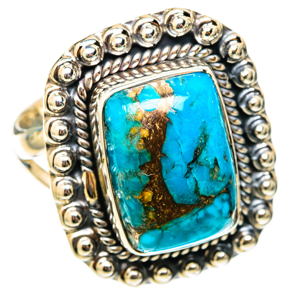 Blue Copper Composite Turquoise Rings handcrafted by Ana Silver Co - RING118333 - Photo 2