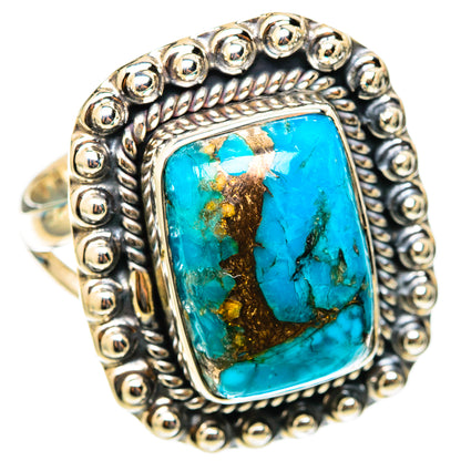 Blue Copper Composite Turquoise Rings handcrafted by Ana Silver Co - RING118333 - Photo 2