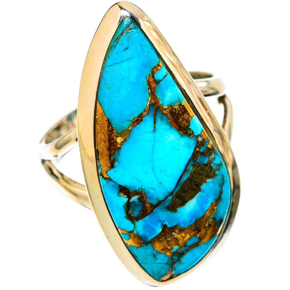 Blue Copper Composite Turquoise Rings handcrafted by Ana Silver Co - RING118334 - Photo 2