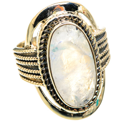 Rainbow Moonstone Rings handcrafted by Ana Silver Co - RING118371 - Photo 2