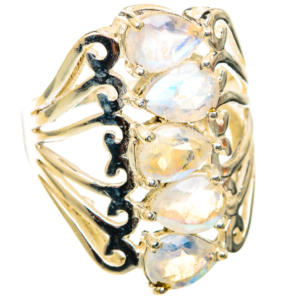 Rainbow Moonstone Rings handcrafted by Ana Silver Co - RING118372 - Photo 2