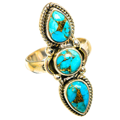 Blue Copper Composite Turquoise Rings handcrafted by Ana Silver Co - RING118375 - Photo 2