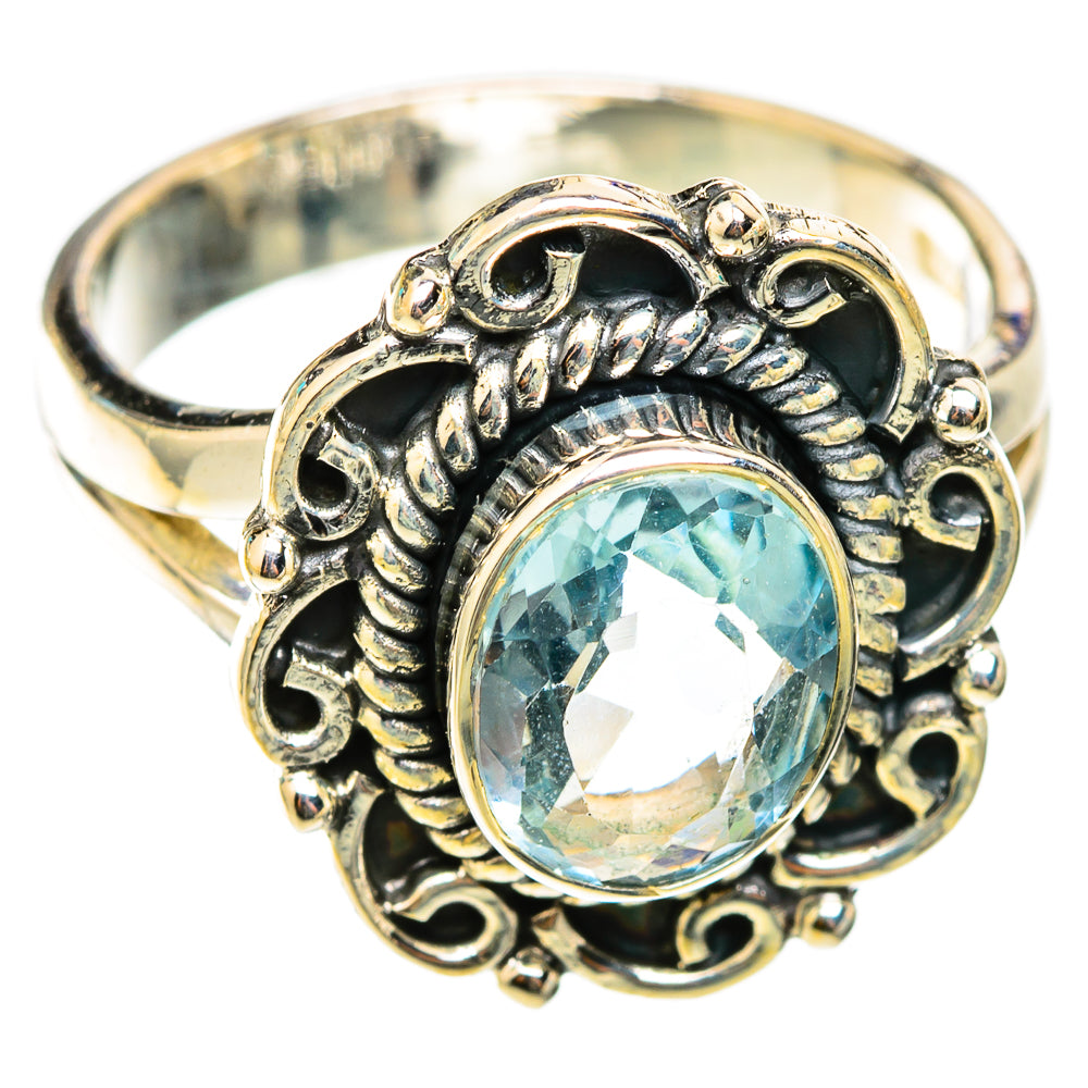 Blue Topaz Rings handcrafted by Ana Silver Co - RING118378 - Photo 2
