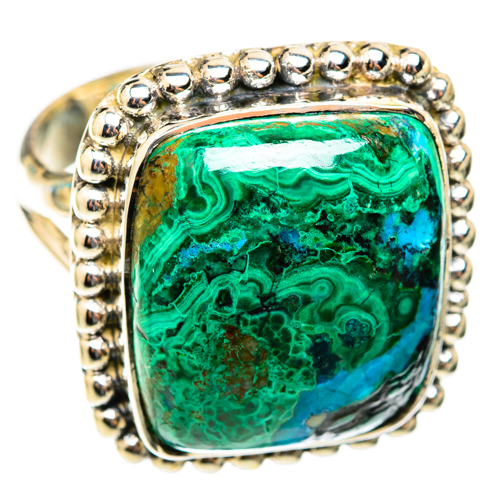 Chrysocolla In Malachite Rings handcrafted by Ana Silver Co - RING118380 - Photo 2