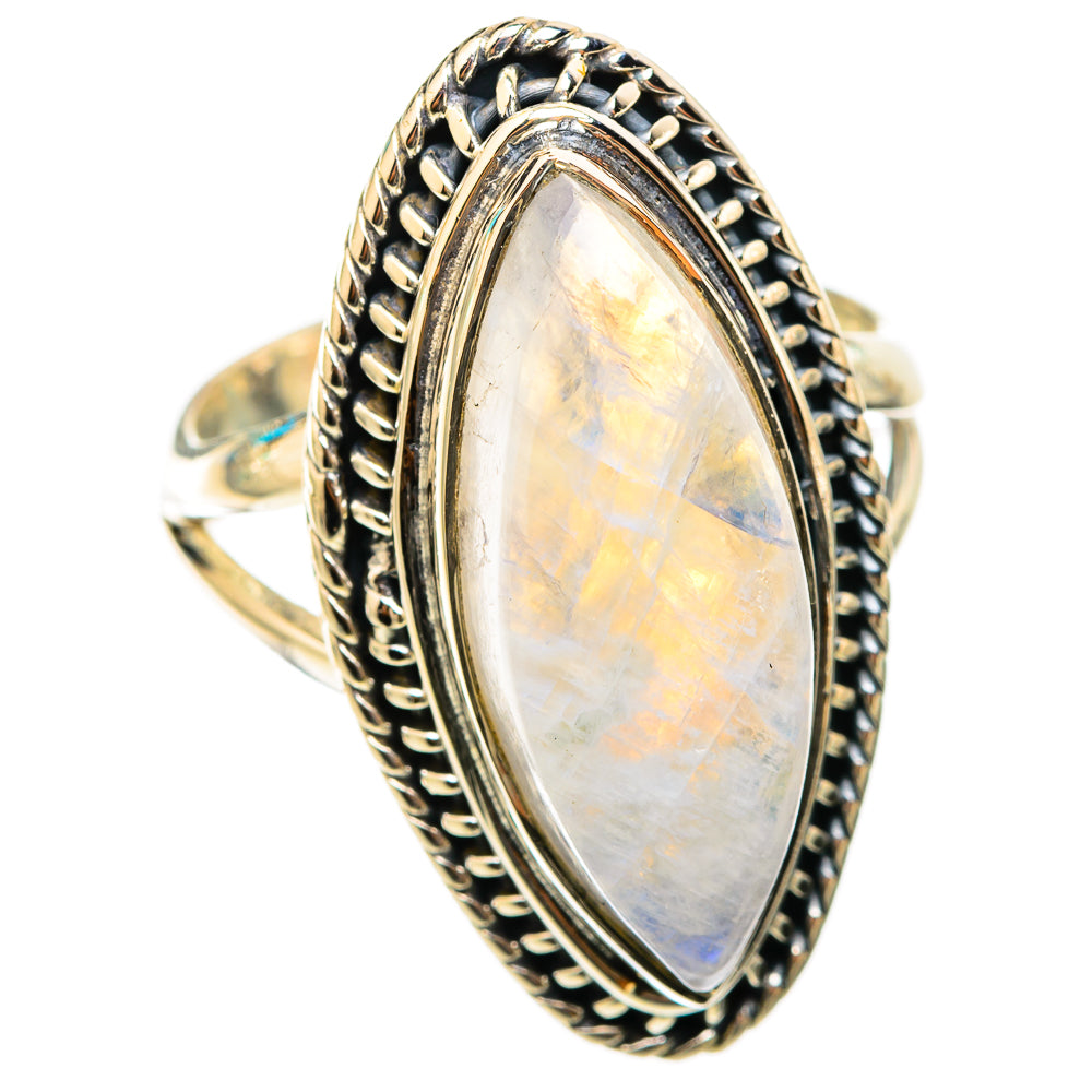 Rainbow Moonstone Rings handcrafted by Ana Silver Co - RING118392 - Photo 2