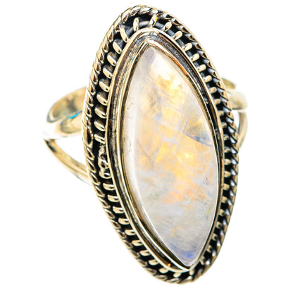 Rainbow Moonstone Rings handcrafted by Ana Silver Co - RING118392 - Photo 2