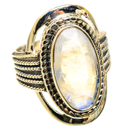 Rainbow Moonstone Rings handcrafted by Ana Silver Co - RING118393 - Photo 2