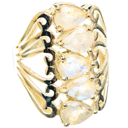 Rainbow Moonstone Rings handcrafted by Ana Silver Co - RING118410 - Photo 2