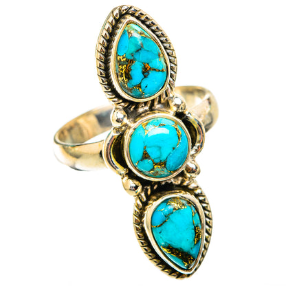 Blue Copper Composite Turquoise Rings handcrafted by Ana Silver Co - RING118432 - Photo 2