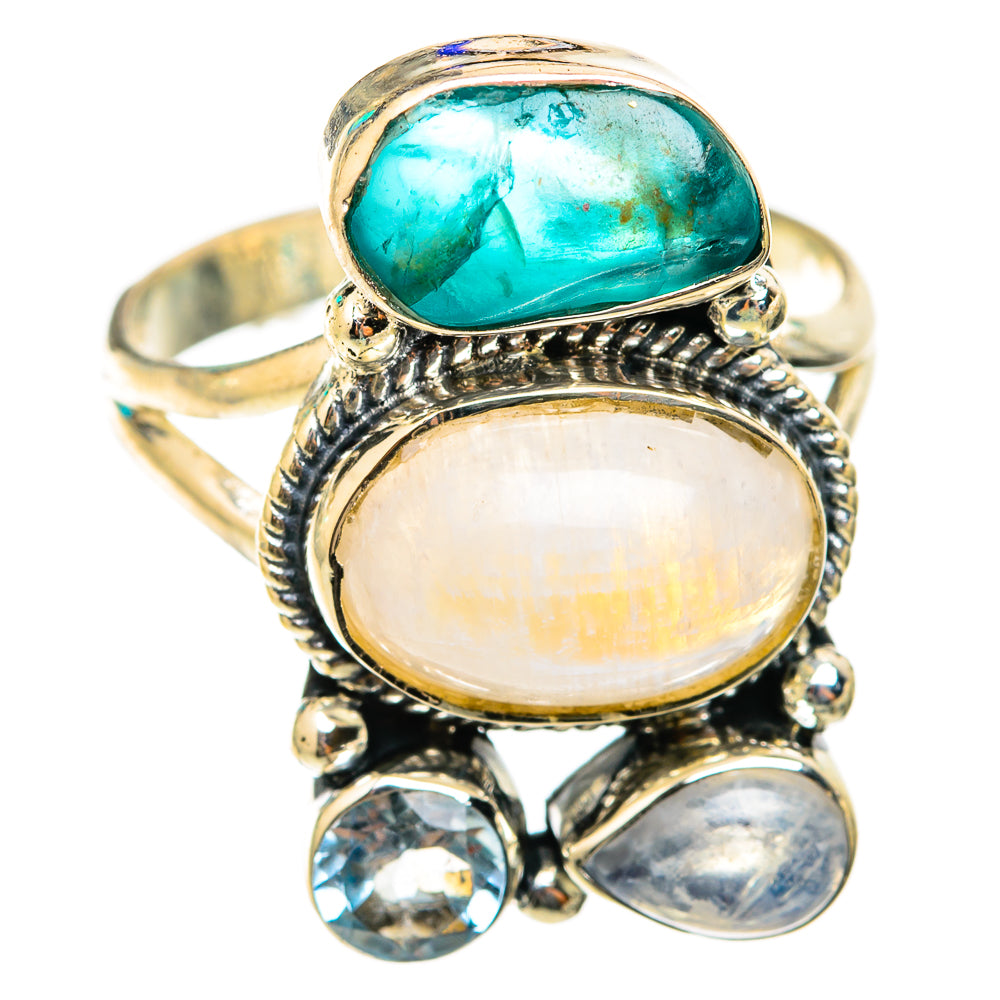Rainbow Moonstone Rings handcrafted by Ana Silver Co - RING118433 - Photo 2